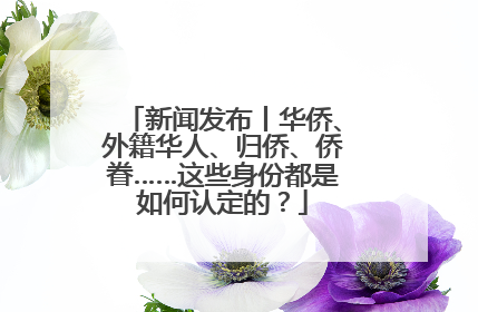 新闻发布丨华侨、外籍华人、归侨、侨眷……这些身份都是如何认定的？