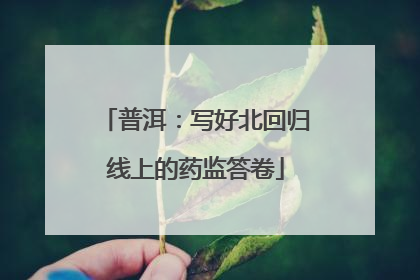 普洱：写好北回归线上的药监答卷