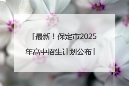 最新！保定市2025年高中招生计划公布