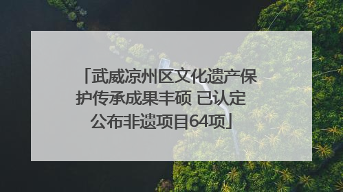 武威凉州区文化遗产保护传承成果丰硕 已认定公布非遗项目64项