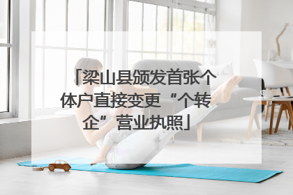 梁山县颁发首张个体户直接变更“个转企”营业执照