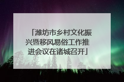 潍坊市乡村文化振兴暨移风易俗工作推进会议在诸城召开
