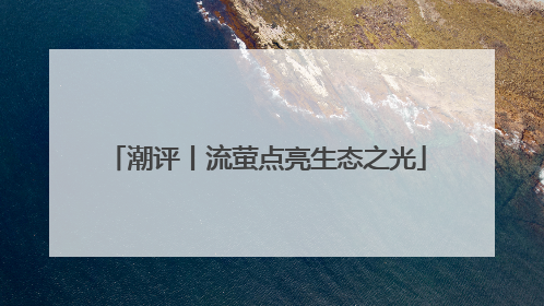 潮评丨流萤点亮生态之光