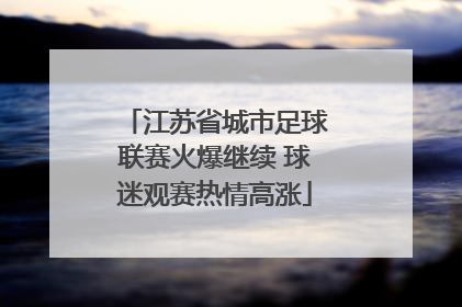 江苏省城市足球联赛火爆继续 球迷观赛热情高涨