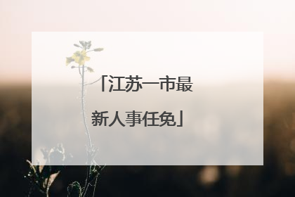 江苏一市最新人事任免