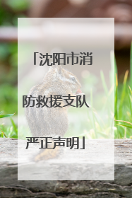 沈阳市消防救援支队严正声明