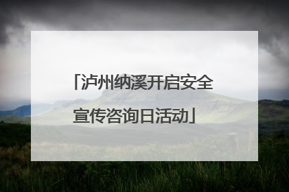 泸州纳溪开启安全宣传咨询日活动