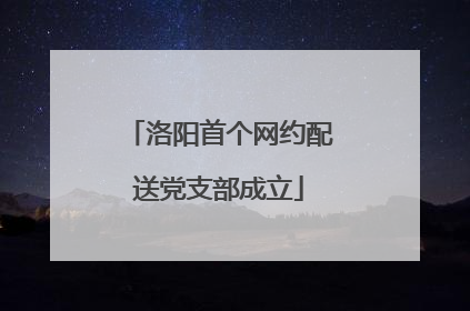 洛阳首个网约配送党支部成立