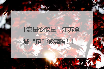 流量变能量，江苏全域“足”够沸腾！