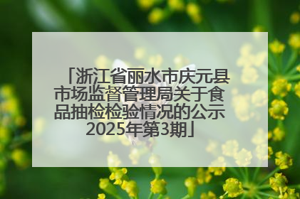 浙江省丽水市庆元县市场监督管理局关于食品抽检检验情况的公示2025年第3期