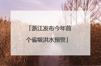 浙江发布今年首个省级洪水预警