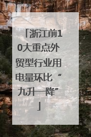 浙江前10大重点外贸型行业用电量环比“九升一降”