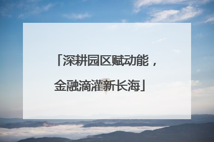 深耕园区赋动能，金融滴灌新长海