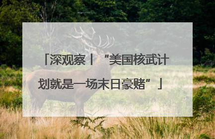 深观察丨“美国核武计划就是一场末日豪赌”
