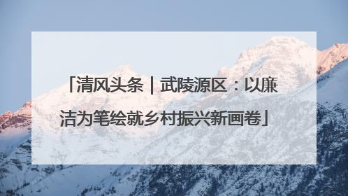 清风头条｜武陵源区：以廉洁为笔绘就乡村振兴新画卷