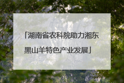 湖南省农科院助力湘东黑山羊特色产业发展