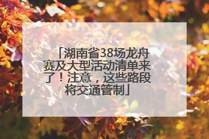 湖南省38场龙舟赛及大型活动清单来了！注意，这些路段将交通管制