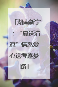 湖南新宁：“夏送清凉”情系爱心送考逐梦路