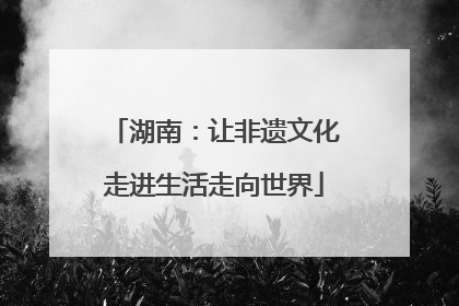 湖南：让非遗文化走进生活走向世界