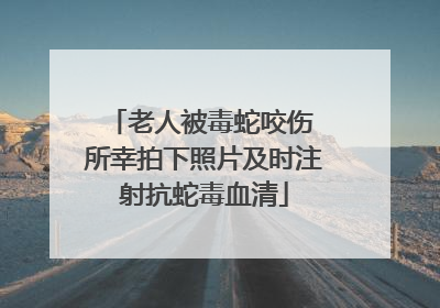 老人被毒蛇咬伤 所幸拍下照片及时注射抗蛇毒血清