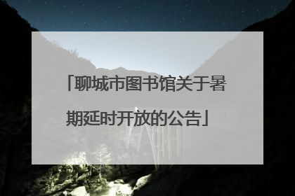 聊城市图书馆关于暑期延时开放的公告