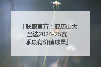 联盟官方：亚历山大当选2024-25赛季最有价值球员