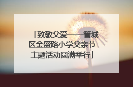 致敬父爱——管城区金盛路小学父亲节主题活动圆满举行