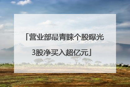 营业部最青睐个股曝光 3股净买入超亿元