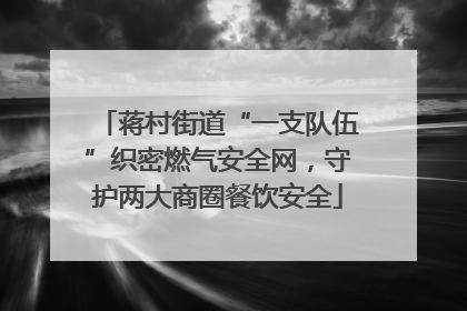 蒋村街道“一支队伍”织密燃气安全网，守护两大商圈餐饮安全