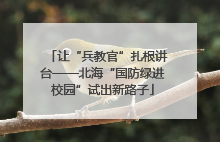 让“兵教官”扎根讲台——北海“国防绿进校园”试出新路子