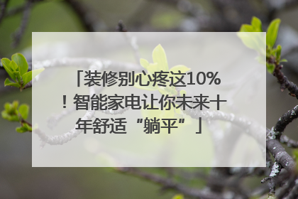 装修别心疼这10%！智能家电让你未来十年舒适“躺平”