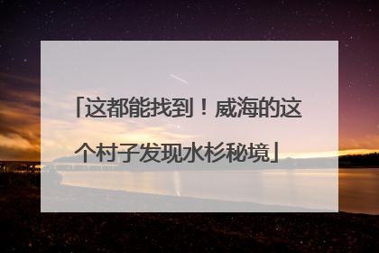 这都能找到！威海的这个村子发现水杉秘境