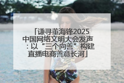 谦寻董海锋2025中国网络文明大会发声：以“三个向善”构建直播电商善意长河