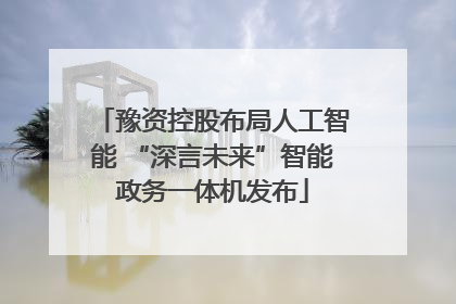 豫资控股布局人工智能 “深言未来”智能政务一体机发布