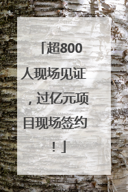 超800人现场见证，过亿元项目现场签约！