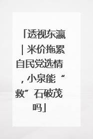 透视东瀛｜米价拖累自民党选情，小泉能“救”石破茂吗