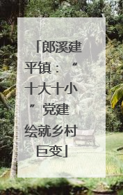 郎溪建平镇：“十大十小”党建 绘就乡村巨变