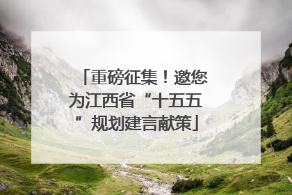 重磅征集！邀您为江西省“十五五”规划建言献策