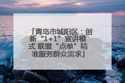 青岛市城阳区：创新“1+1”宣讲模式 联盟“点单”精准服务群众需求
