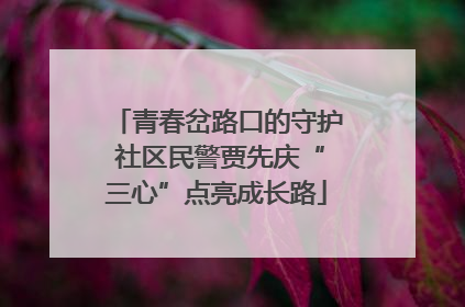 青春岔路口的守护 社区民警贾先庆“三心”点亮成长路