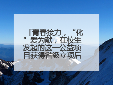 青春接力，“化”爱为献，在校生发起的这一公益项目获得省级立项后正式启动