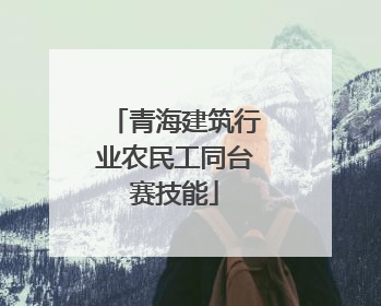 青海建筑行业农民工同台赛技能