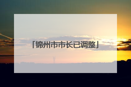 锦州市市长已调整