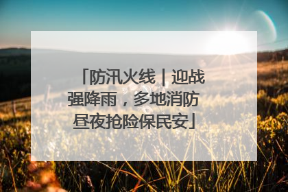 防汛火线｜迎战强降雨，多地消防昼夜抢险保民安