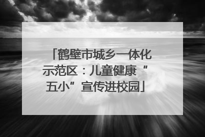 鹤壁市城乡一体化示范区：儿童健康“五小”宣传进校园