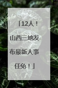 12人！山西三地发布最新人事任免！